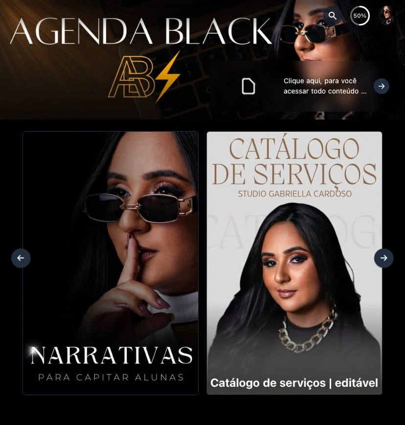 Materiais reais: Manual da Agenda Black, narrativas e catálogo de serviços